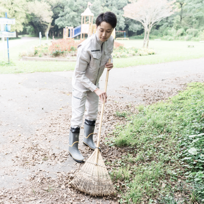 草刈り後の片付け